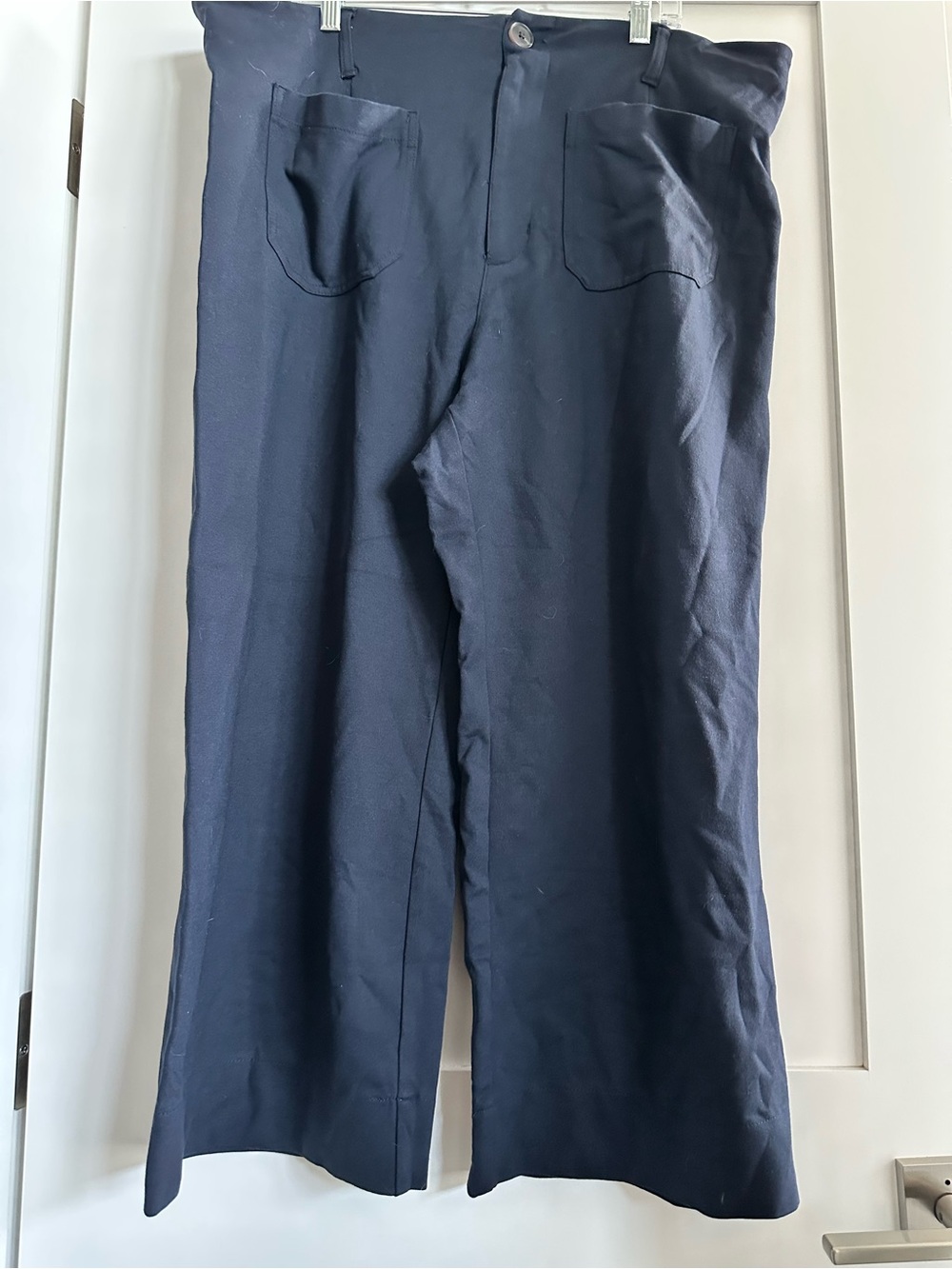 LC Lauren Conrad Navy Wide-Leg Cropped Pants